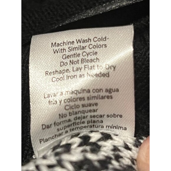 Venus Black & White Houndstooth Sweater Dress Large Long Sleeves & Shawl Neck - Picture 6 of 16